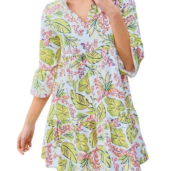 Perfect like new MARY SQUARE laguna dress in vine time lime large - Picture 3 of 15